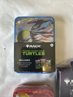 Magic the Gathering Teenage Mutant Ninja Turtles Complete Set Of Tins + Booster - Image 3