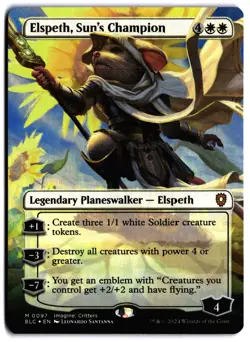 Elspeth, Sun's Champion (Borderless) FOIL NM BLC Commander: Bloomburrow MTG - Image 1