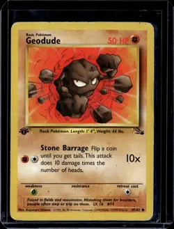 Geodude 47/62 Fossil 1st First Edition 1999 (HP) / Pokemon TCG - Image 1