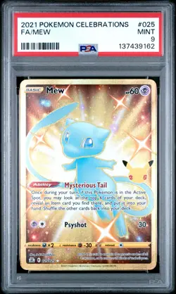 2021 POKEMON CELEBRATIONS #025 FULL ART/MEW PSA 9 - Image 1