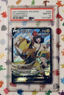 PSA 10 Pokemon GEM MINT Japanese Zeraora V 224/184 CSR VMAX Climax 2021 - Image 1
