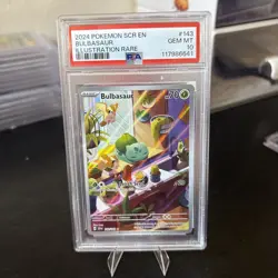 2024 POKEMON SCR EN-STELLAR CROWN ILLUSTRATION RARE #143 BULBASAUR PSA 10 - Image 1