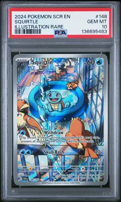 Pokemon Stellar Crown Squirtle #148 Illustration Rare PSA 10 - Image 1