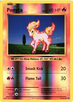 Pokemon TCG XY Evolutions Reverse Holo Ponyta 19/108 VLP - Image 1