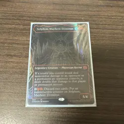 MTG Disturbance Dominus Solphim Oil Slick Foil Play Hand Card Used - Image 1