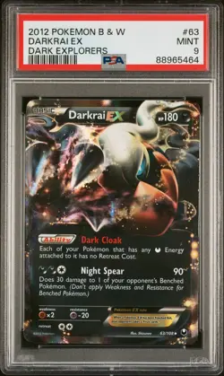 2012 POKEMON B&W DARK EXPLORERS #63 DARKRAI EX PSA 8 - Image 1