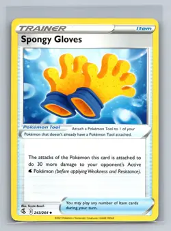 Spongy Gloves Normal Uncommon SWSH08: Fusion Strike SWSH08 Tool 243/264 Pokemon - Image 1