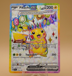 Pikachu ex | 219/191 | Sp Illustration Rare | Holo | SV08 | Pokemon | Pack Fresh - Image 1