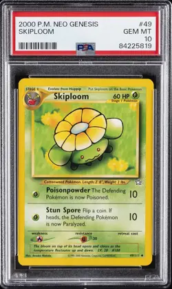 2000 POKEMON NEO GENESIS #49 SKIPLOOM PSA 10 - Image 1