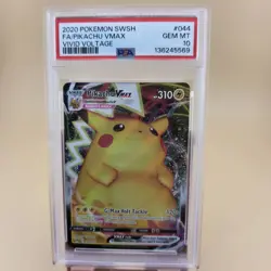 2020 Pokemon Vivid Voltage Pikachu VMAX Full Art 044/185 44/185 PSA 10 - Image 1
