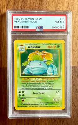 1999 Pokemon Base Set Venusaur Holo #15 PSA 8 - Image 1