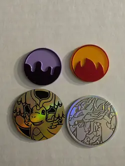 Pokemon Flip Coin Mega Charizard X Mega Dragonite Ascended Heroes + White Flare - Image 1