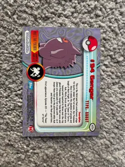 2000 Topps Pokemon TV Animation Edition Series 2 Non Holo 94 Gengar Blue Logo - Image 2