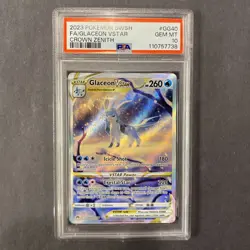 2023 POKEMON SWORD & SHIELD CROWN ZENITH #GG40 FULL ART/GLACEON VSTAR PSA 10 - Image 1