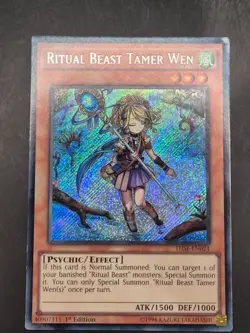 YUGIOH RITUAL BEAST TAMER WEN 1ST EDITION SECRET RARE EXCELLENT THSF-EN024 - Image 1