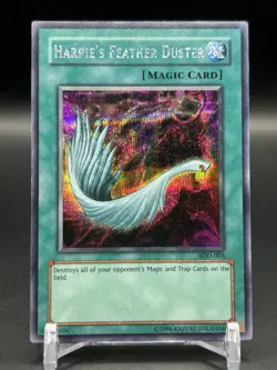 Yu-Gi-Oh Harpies Feather Duster SDD-003 Prismatic Secret Rare LP - Image 1