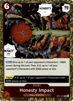 Honesty Impact R A Fist of Divine Speed OP11-018 One Piece TCG - Image 1