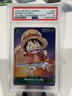 PSA 10 Monkey.D.Luffy 2023 One Piece 1st Anniversary Tournament P-037 - Image 1