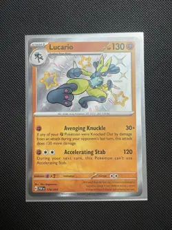 Pokemon TCG Paldean Fates Lucario Holo Rare Card #174/091 NM/M Condition - Image 2