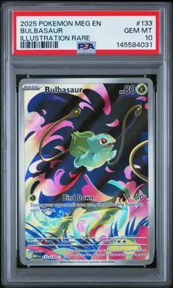 2025 POKEMON MEG EN-MEGA EVOLUTION ILLUSTRATION RARE #133 BULBASAUR PSA 10 - Image 1