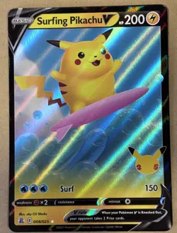 Pokemon Tcg Celebrations Surfing Pikachu V 008/025 NM condition - Image 1