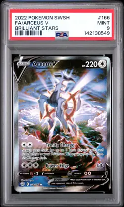 2022 POKEMON SWORD & SHIELD BRILLIANT STARS #166 FULL ART/ARCEUS V PSA 9 - Image 1