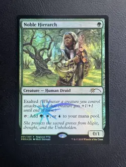 Foil Noble Hierarch RPTQ Promo Magic MTG Trading Card Used - Image 1