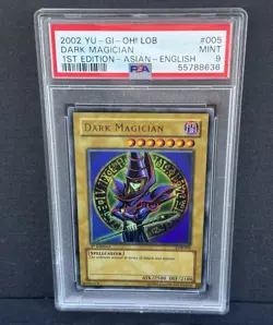 Konami Yu-Gi-Oh! TCG Dark Magician LOB-005 1st Edition PSA 9 2002 AE - Image 1