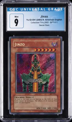 2003 YU-GI-OH! ENGLISH COLLECTIBLE TINS 2003 SECRET RARE #BPT-011 JINZO CGC 9 - Image 1