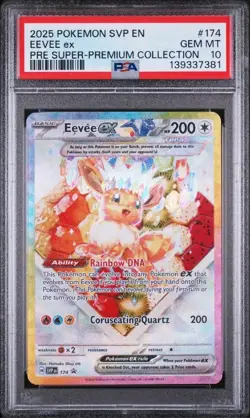 2025 Pokemon SVP EN Eevee ex #174 Promo PRE Super Premium Collection PSA 10 - Image 1