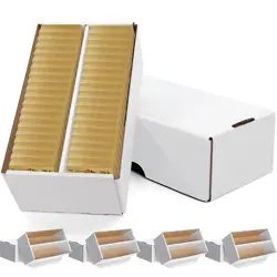 Yexiya 4 Pack 1600 Count Trading/Gaming Card Storage Box 2 Row Cardboard Stor... - Image 1