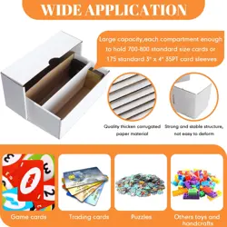 Yexiya 4 Pack 1600 Count Trading/Gaming Card Storage Box 2 Row Cardboard Stor... - Image 4