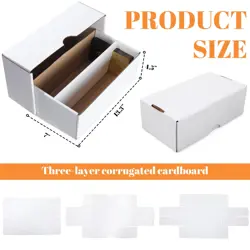 Yexiya 4 Pack 1600 Count Trading/Gaming Card Storage Box 2 Row Cardboard Stor... - Image 5