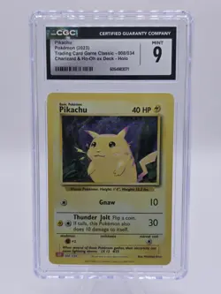 pokemon Pikachu 2023 008/034 Trading Card Game Classic Holo CGC 9 - Image 1