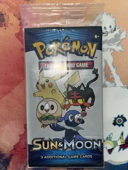Pokemon Sun & Moon Booster Pack Sealed 3 Cards TCG English - Image 1