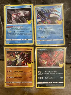 Pokemon TCG Holo Rare 25th Celebrations Cards Palkia, Kyogre, Yveltal & Groudon - Image 1
