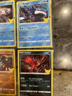 Pokemon TCG Holo Rare 25th Celebrations Cards Palkia, Kyogre, Yveltal & Groudon - Image 2