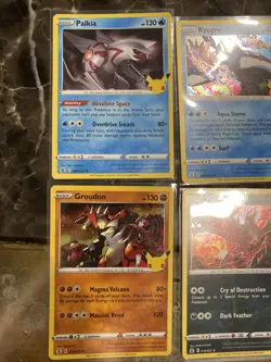 Pokemon TCG Holo Rare 25th Celebrations Cards Palkia, Kyogre, Yveltal & Groudon - Image 3