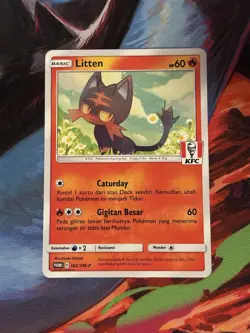 Pokemon Litten 182/SM-P KFC Kentucky Fried Chicken Promo Card - Image 1