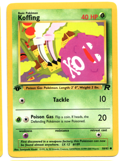 Koffing 1st Edition Pokemon Card Team Rocket 58/82 Near Mint very sharp card - Image 1