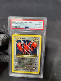 2001 Pokemon Neo Discovery Scizor Unlimited Holo #10 PSA 8 Graded Pokemon Card - Image 1