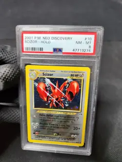 2001 Pokemon Neo Discovery Scizor Unlimited Holo #10 PSA 8 Graded Pokemon Card - Image 2