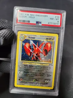 2001 Pokemon Neo Discovery Scizor Unlimited Holo #10 PSA 8 Graded Pokemon Card - Image 4