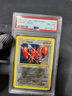 2001 Pokemon Neo Discovery Scizor Unlimited Holo #10 PSA 8 Graded Pokemon Card - Image 5