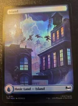 Island Full Art 0192 Foil Land Teenage Mutant Ninja Turtles Magic: The Gathering - Image 1