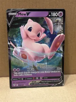 Pokemon Mew V Promo Holo Card 180 HP Basic 069/189 - Image 1