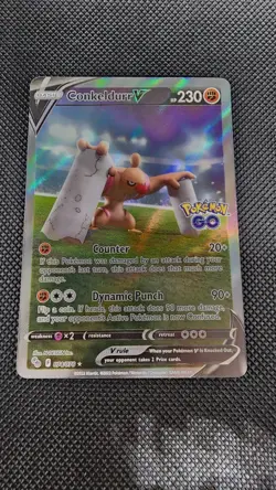 Conkeldurr V (Alternate Full Art) Holo Ultra Rare Pokemon GO 074/078 NM - Image 1