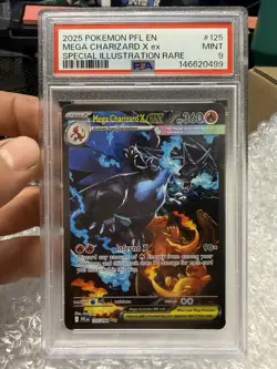Pokemon Mega Charizard X ex 125/094 Phantasmal Flames SIR Holo PSA 9 EN - Image 1
