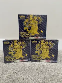 x3 Pokemon TCG: Surging Sparks Elite Trainer Box ETB Bundle - Sealed - New - Image 1