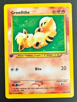 Pokemon 2002 Neo DESTINY 1st Edition GROWLITHE 68/105 NM - never played - Image 1